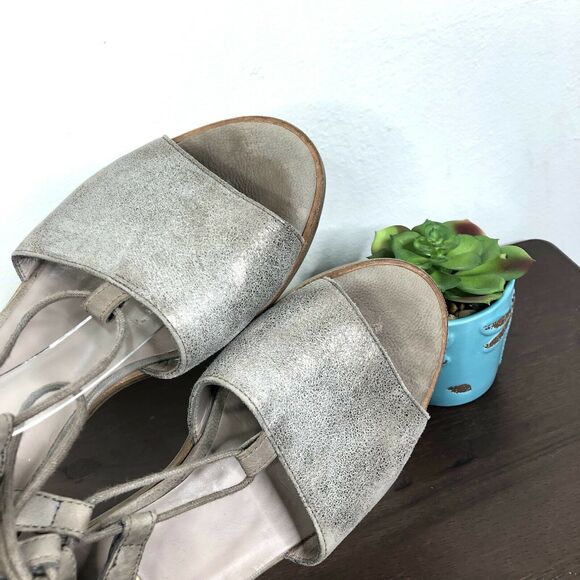 Paul Green Morea Lace Up Sandals in Smoke/Truffle Leather 7 (UK 4.5) - Picture 3 of 6